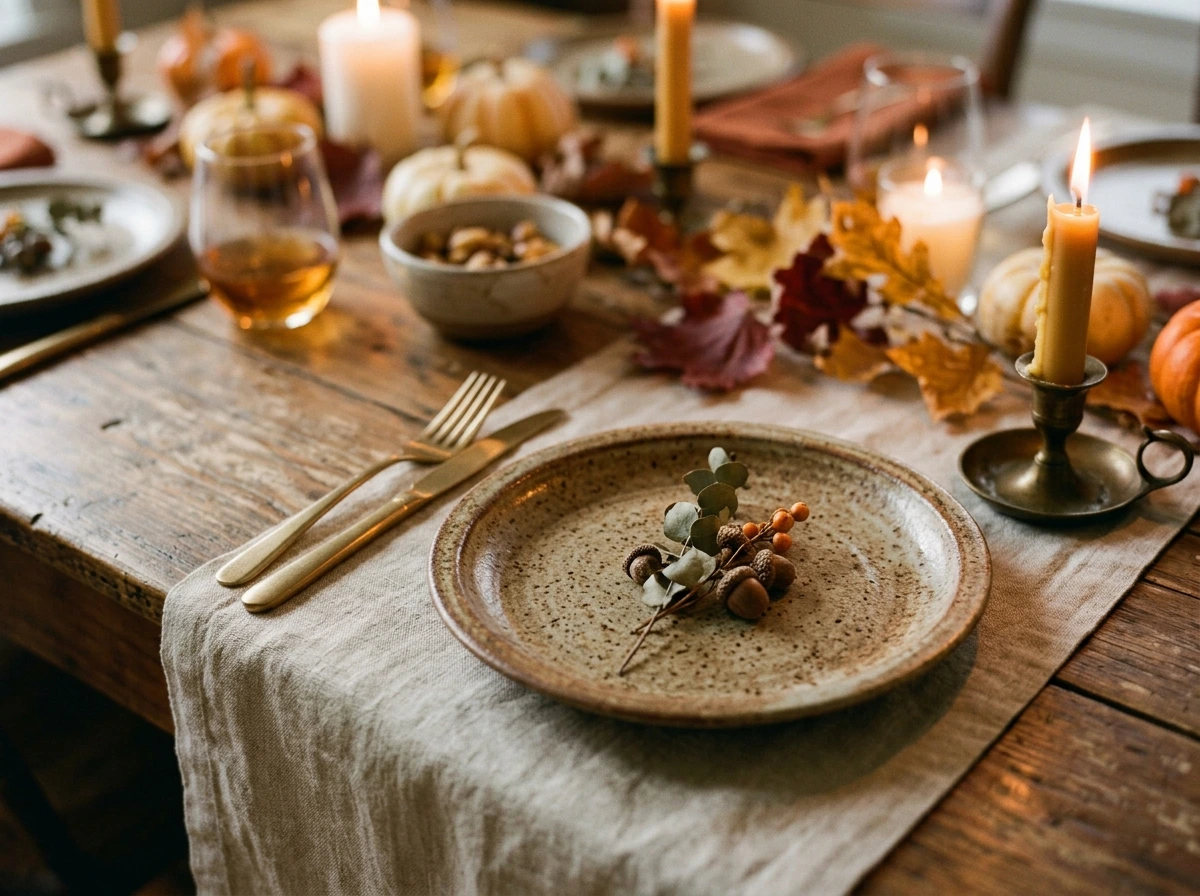 Fall Tablescape with Linen Napkins