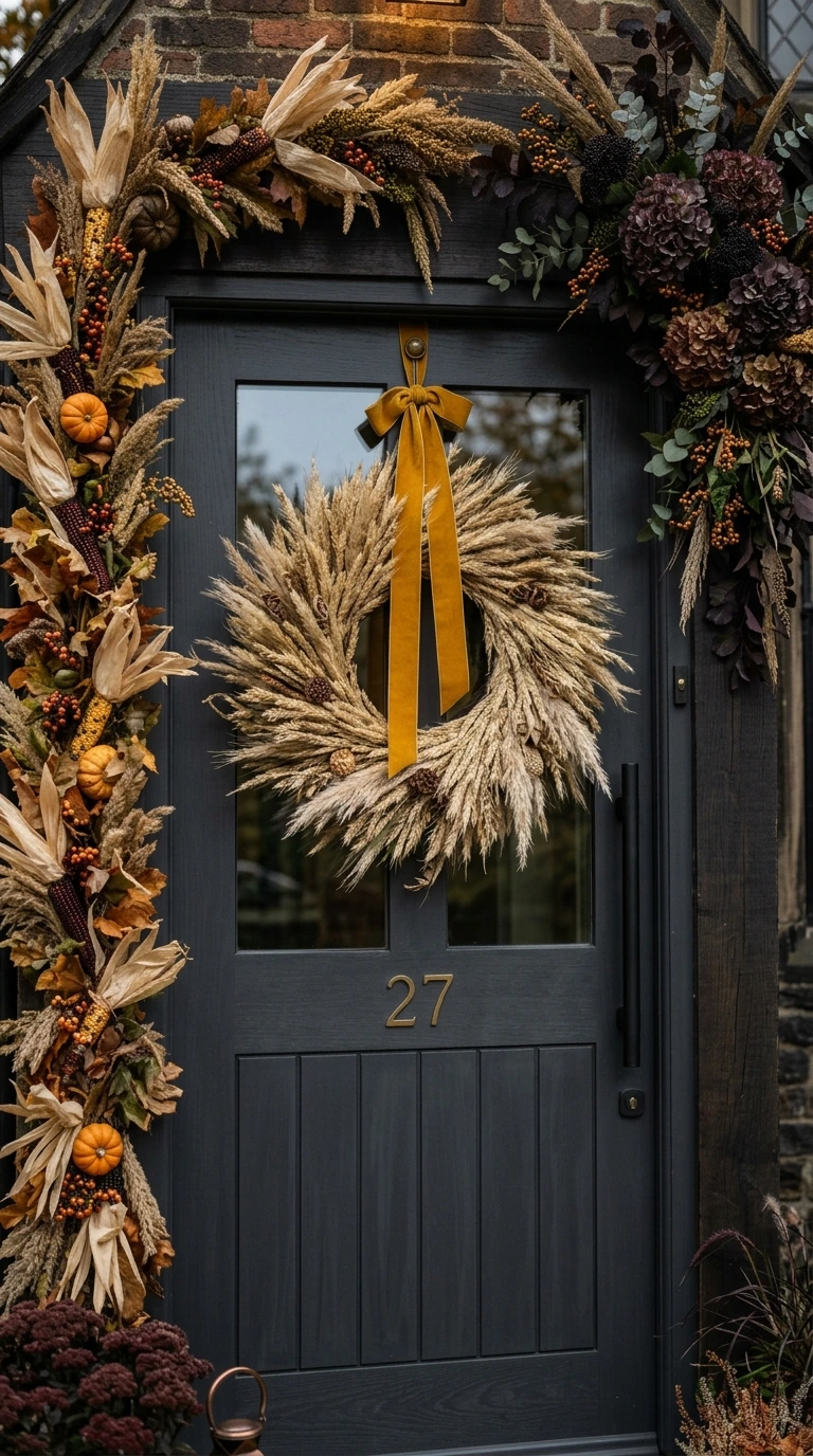Fall Wreath Ideas and Modern Door Styling
