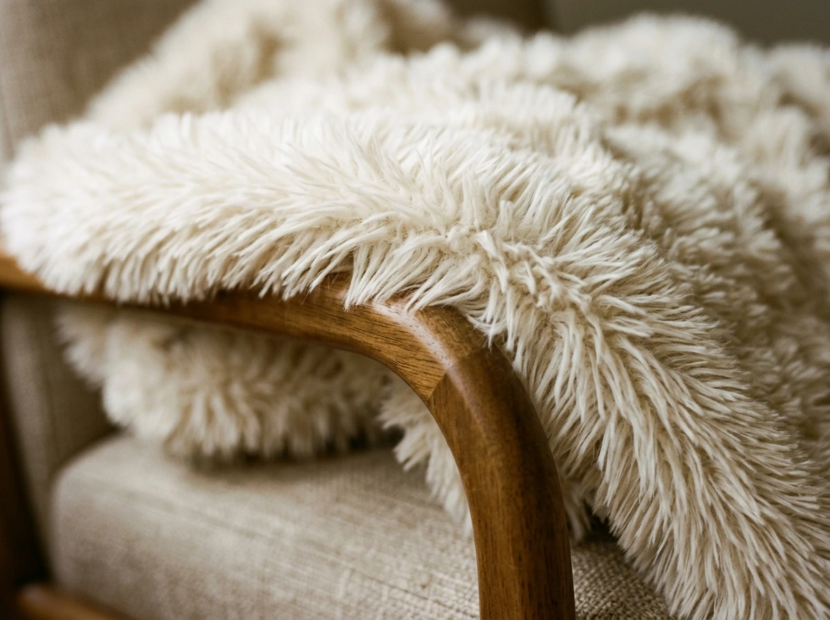 Faux Fur Blanket Draping for a Softer, Moodier Corner