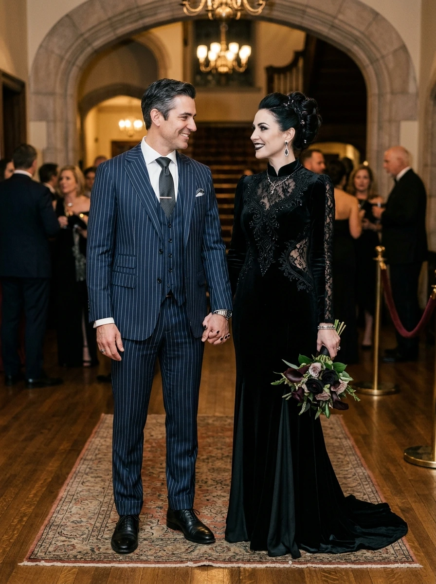 Gomez and Morticia Addams Couples Halloween Costumes