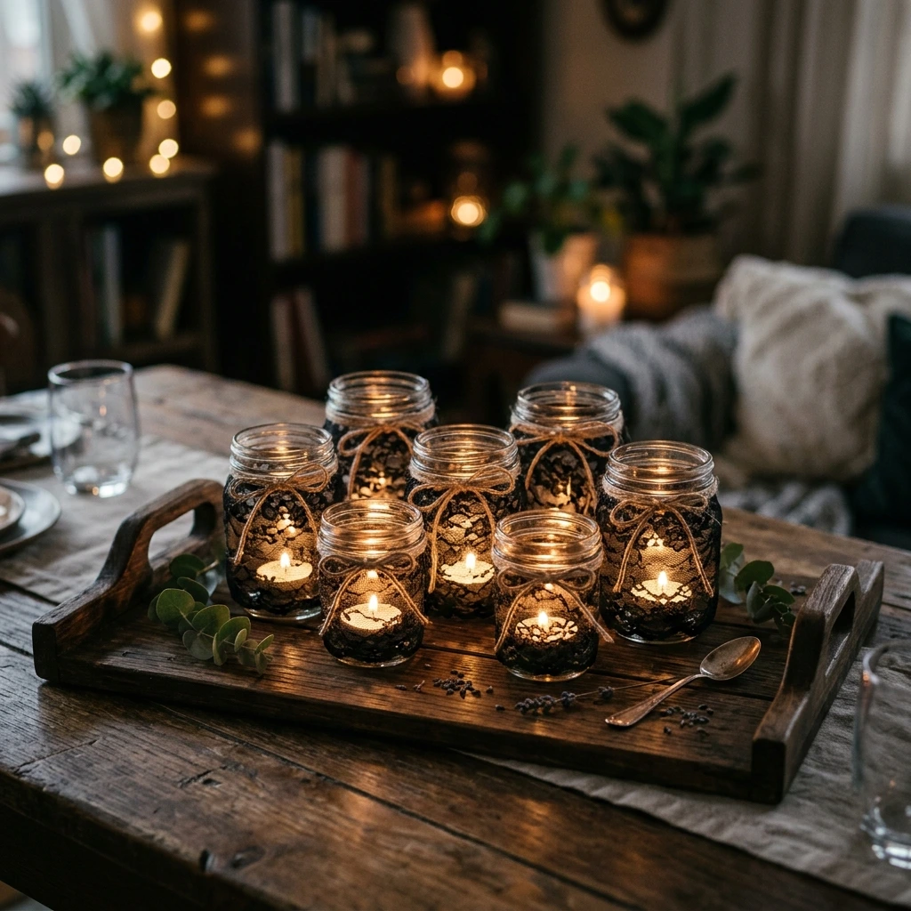 Halloween Mason Jar Votive Ideas for Extra Ambiance