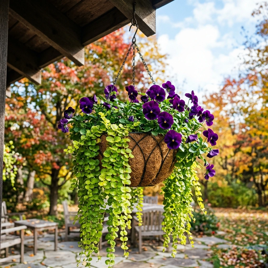 Hang Baskets for Fall Patio Styling