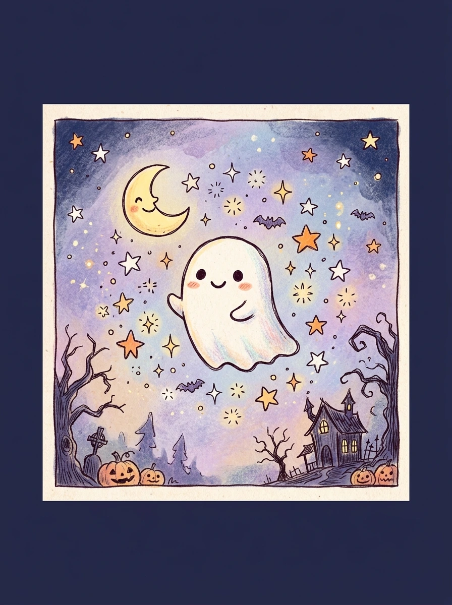 Illustrated Halloween PFP for a Whimsical, Hand-Drawn Feel