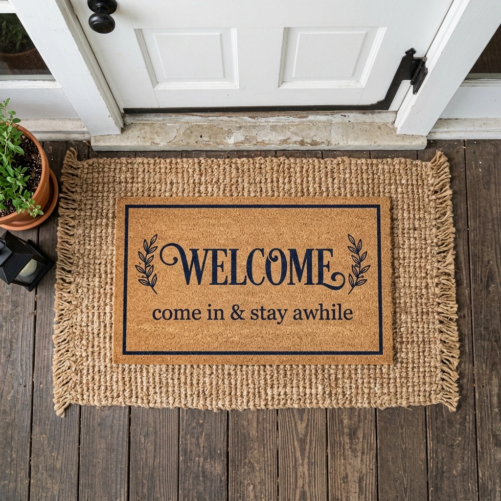 Layered Fall Doormat Style That Looks Like It Came From a Design Blog