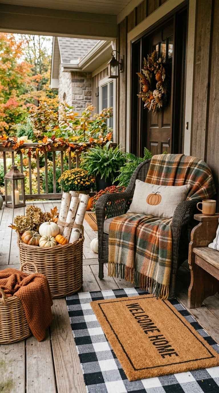 Layering Texture for Cozy Fall Porch Styling