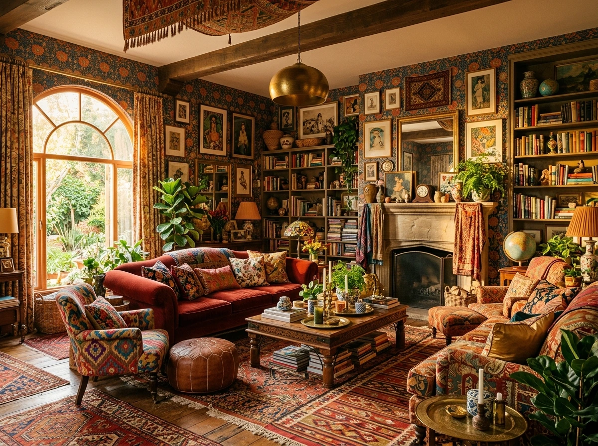 Maximalist Fall Living Room Full Look