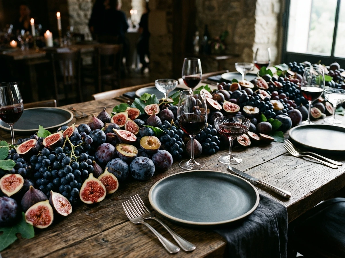 Monolithic Fig and Plum Fruit Tablescapes