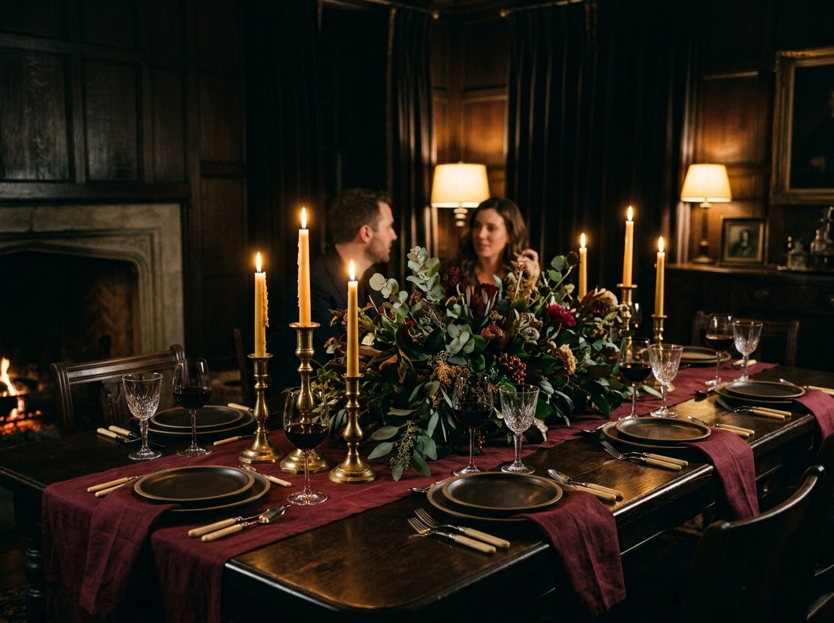 Moody Dark Fall Dining Room Aesthetic