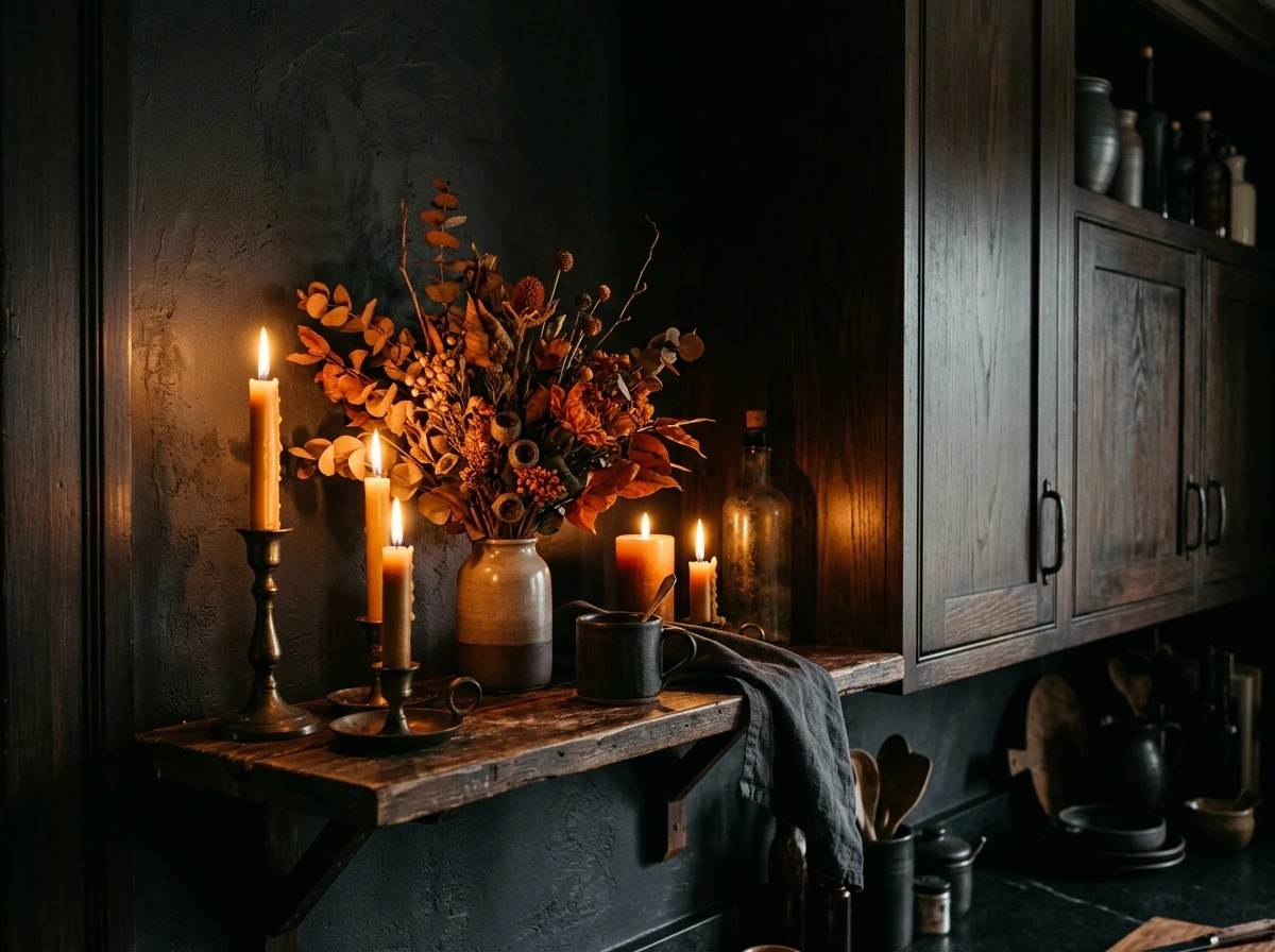 Moody Dark Fall Kitchen Aesthetic
