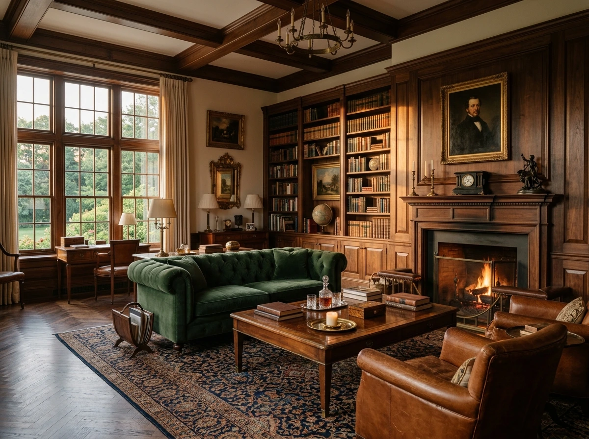 Old Money Fall Living Room Styling