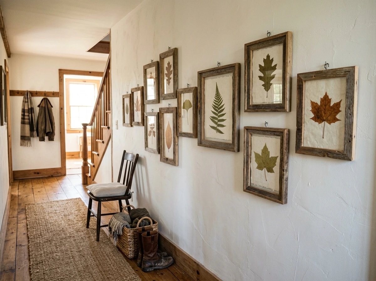 Pressed Leaf Art in Simple Wood Frames