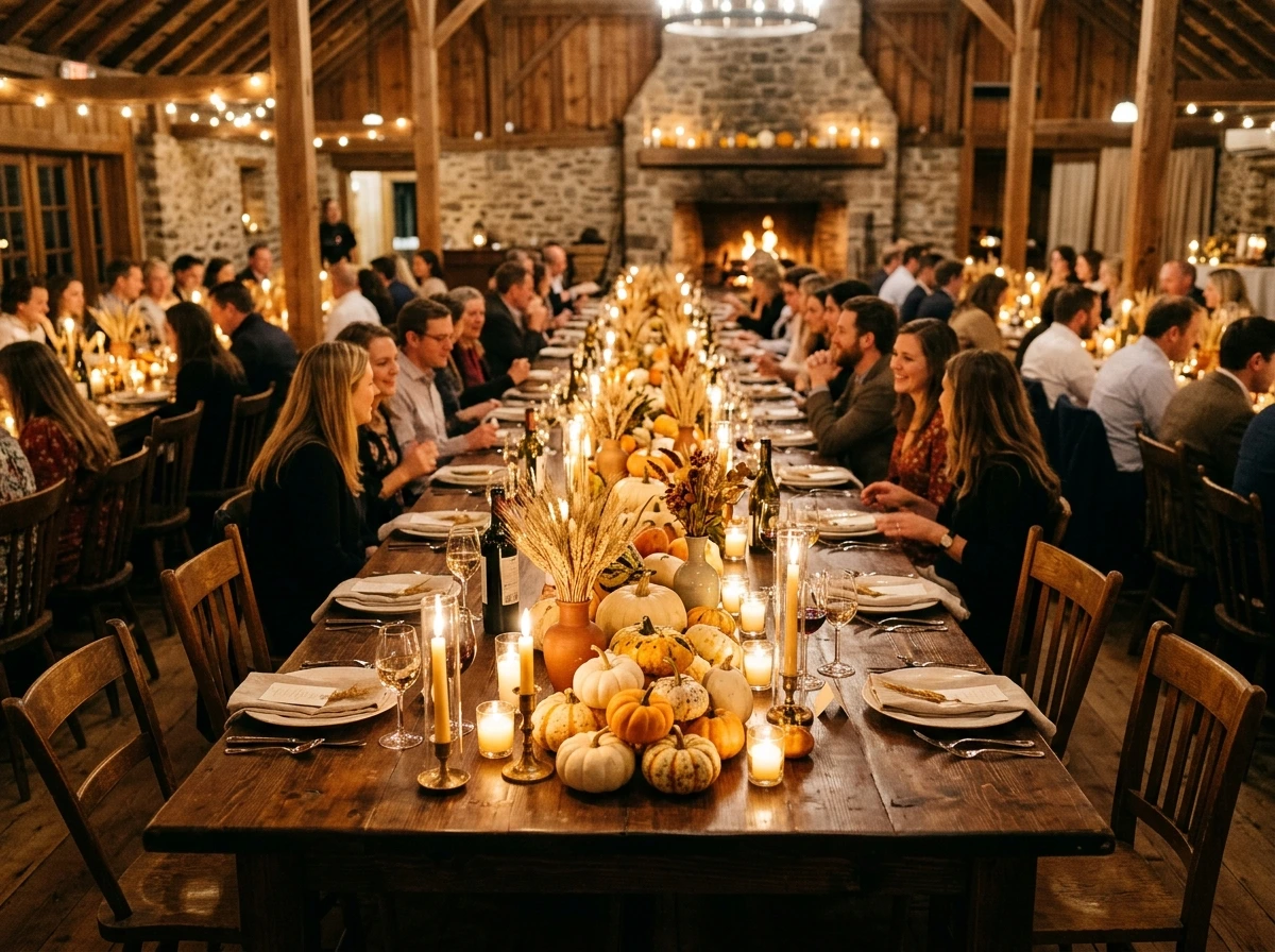 Pumpkin and Foliage Dining Centerpiece
