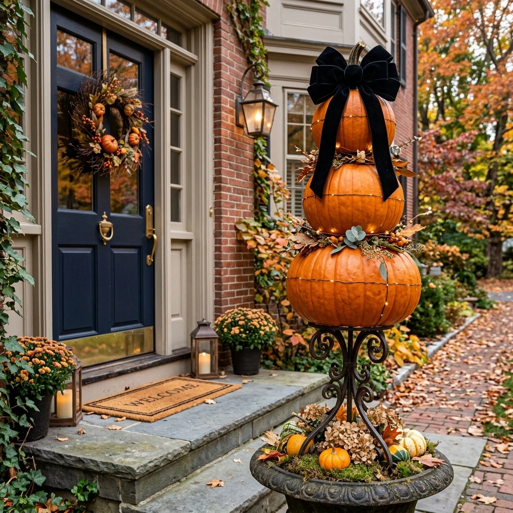 Pumpkin Topiary Halloween Decor for a Statement Piece
