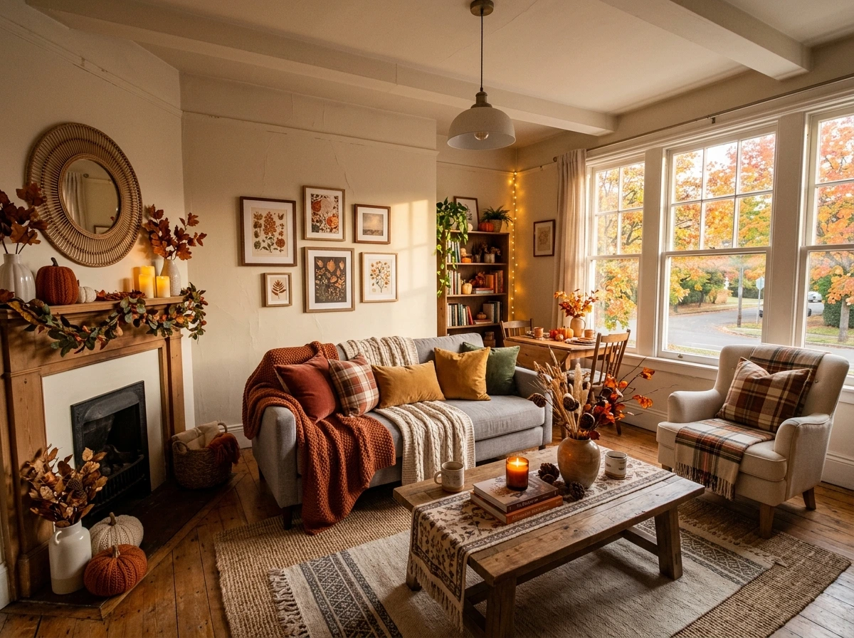 Rental-Friendly Fall Living Room Decor