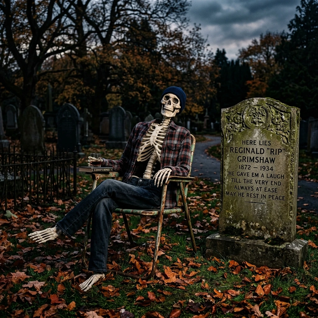 Skeleton Halloween Yard Decorations With a Dramatic Pose