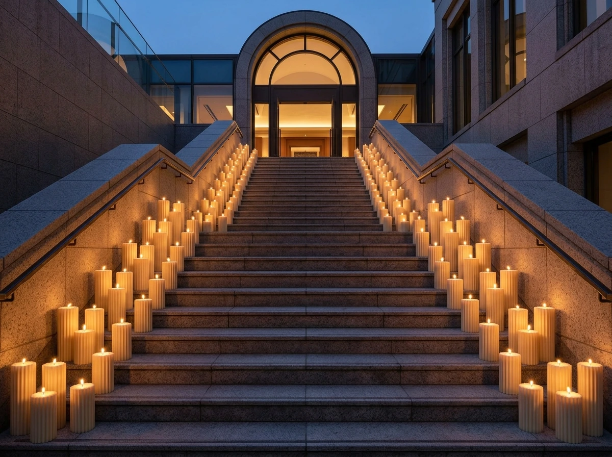 Symmetrical Vertical Stacked Ribbed Candle Columns