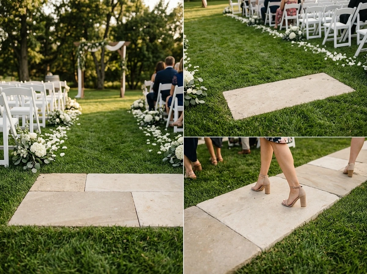 Thick Layered Limestone Aisle Thresholds