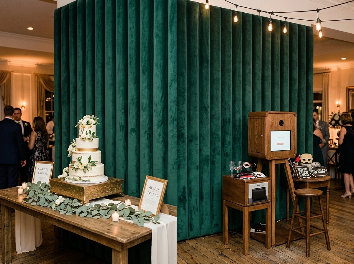 Velvet Channel-Tufted Reception Backdrops