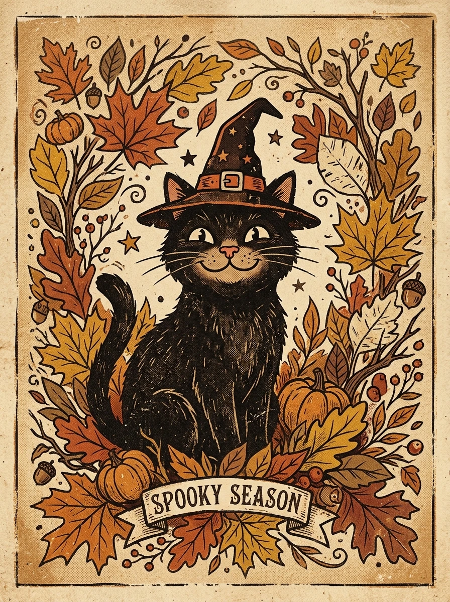 Vintage Halloween Fall PFP That Looks Straight Out of the 1950s