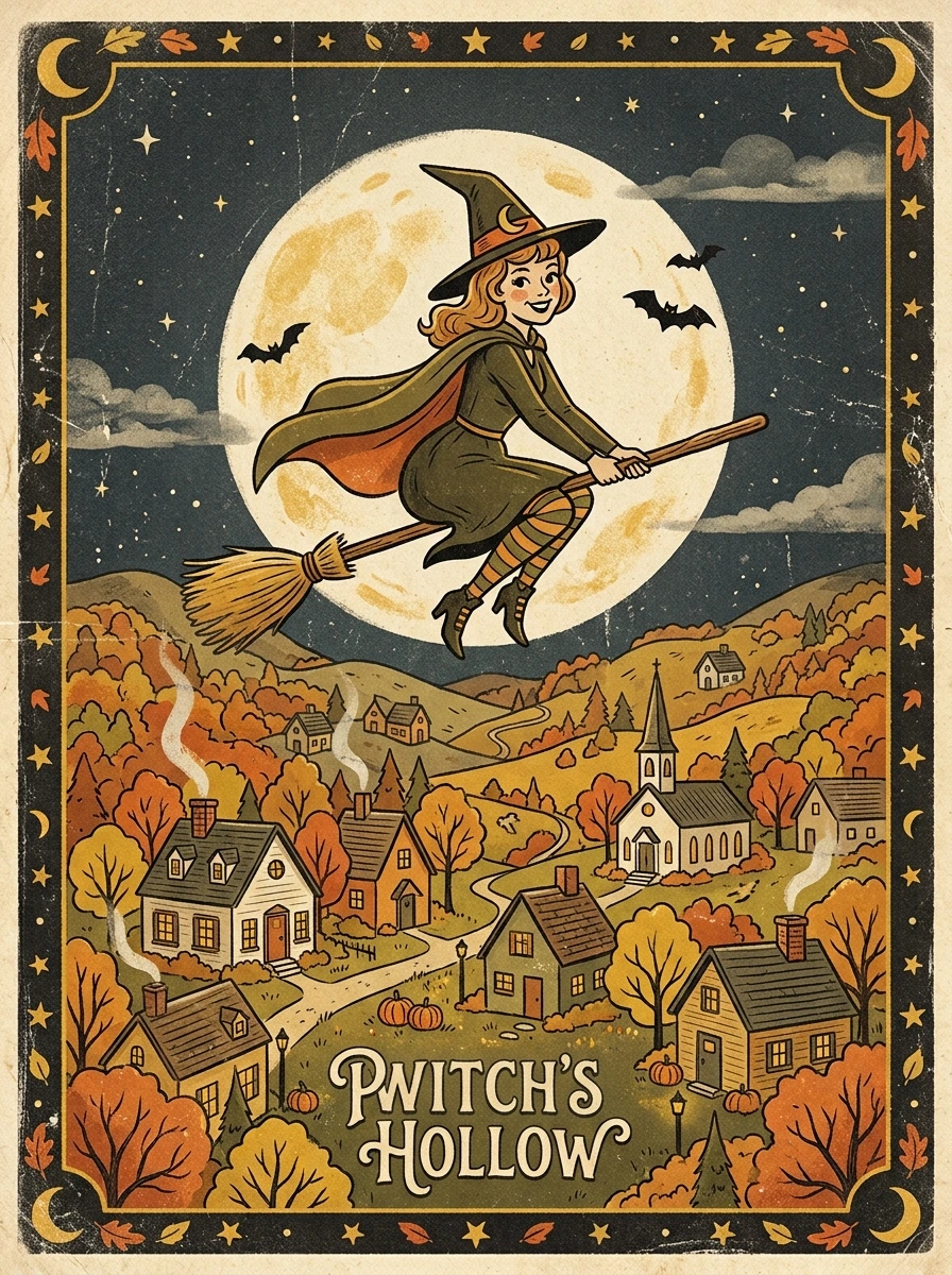 Vintage Halloween Wallpaper That Feels Like an Old Postcard