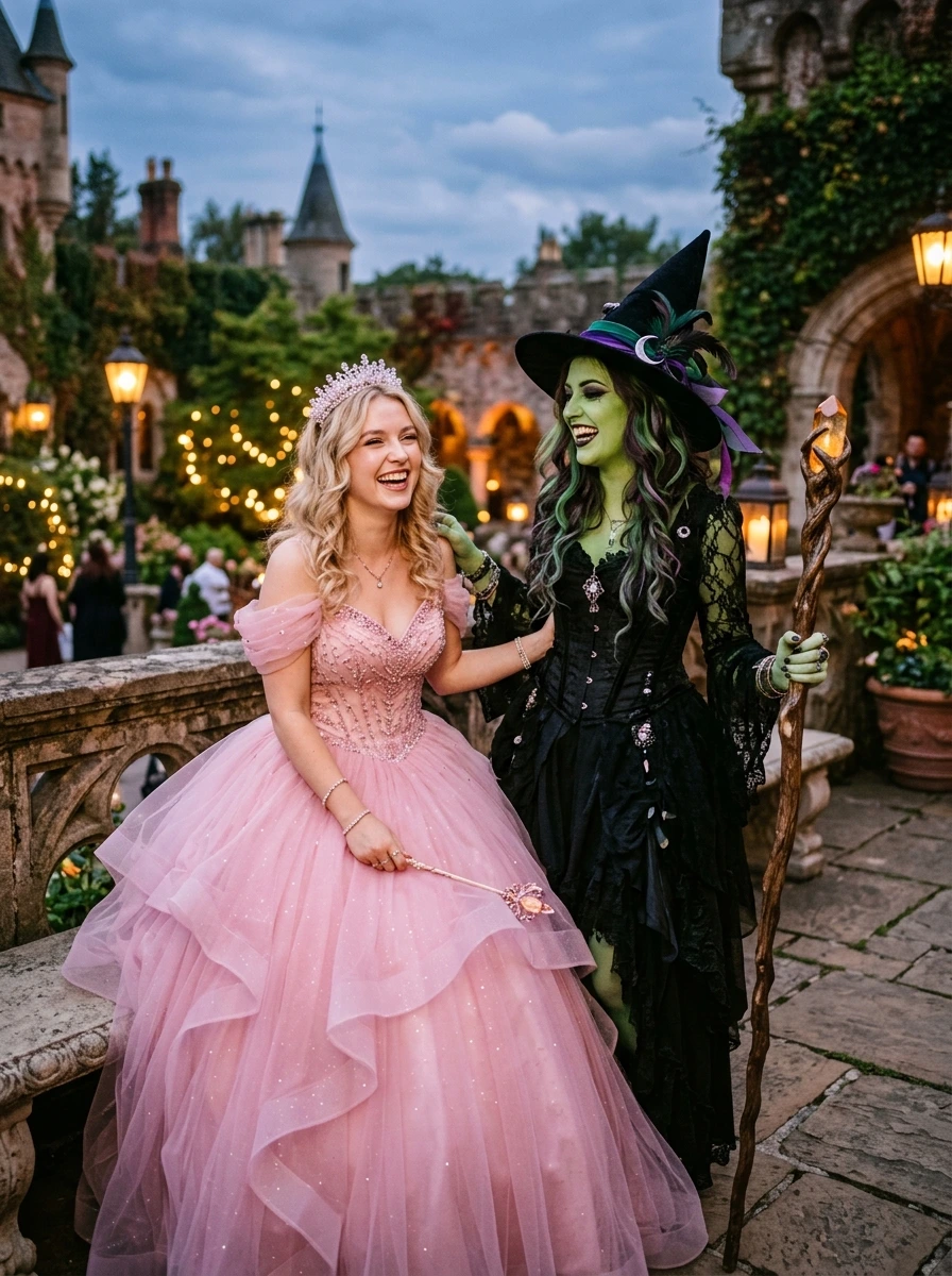 Wicked Glinda and Elphaba Matching Couple Costumes