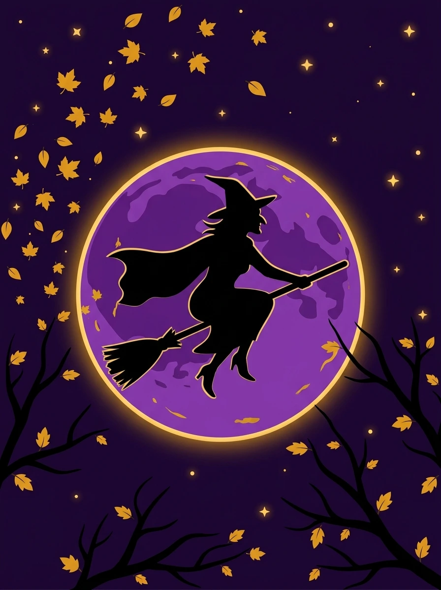 Witch Silhouette Fall PFP for an Instantly Iconic Look
