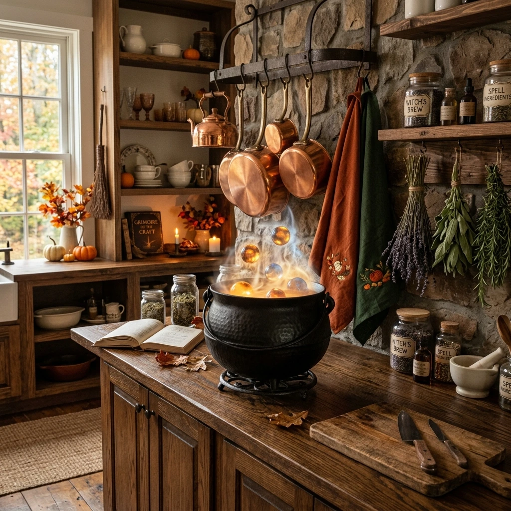 Witch-Themed Halloween Kitchen Decor