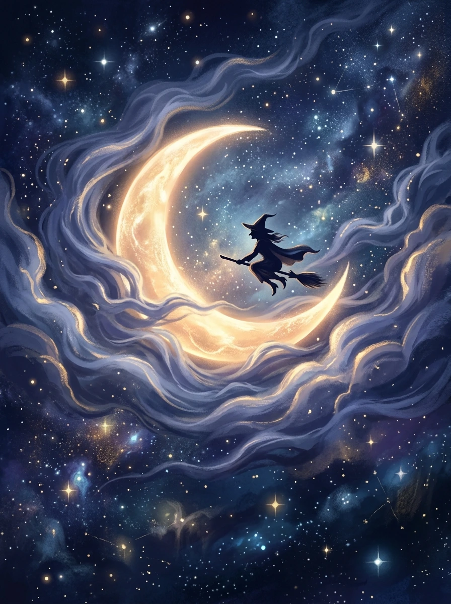 Witchy Moon Wallpaper for a Mystical Phone Screen