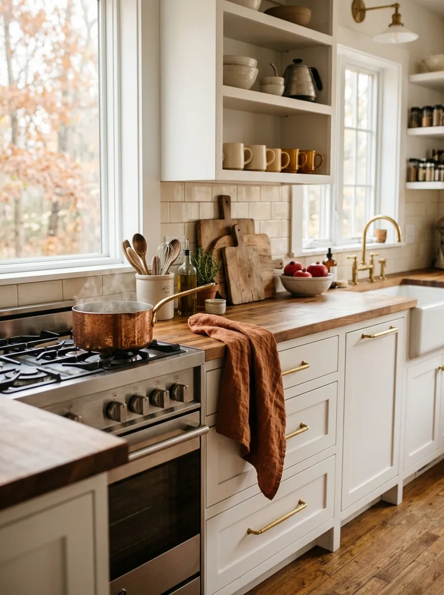 A Warm November Color Update for Kitchens That Read Too White or Too Cool