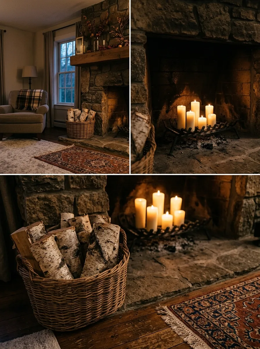 November Fireplace Decor Starts at the Hearth, Not Just the Mantel