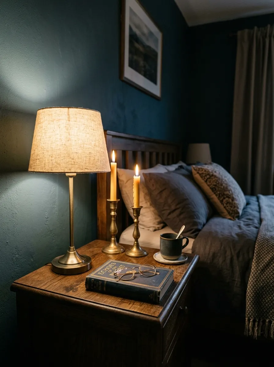 The Candle and Lamp Combination That Defines November Bedroom Nights