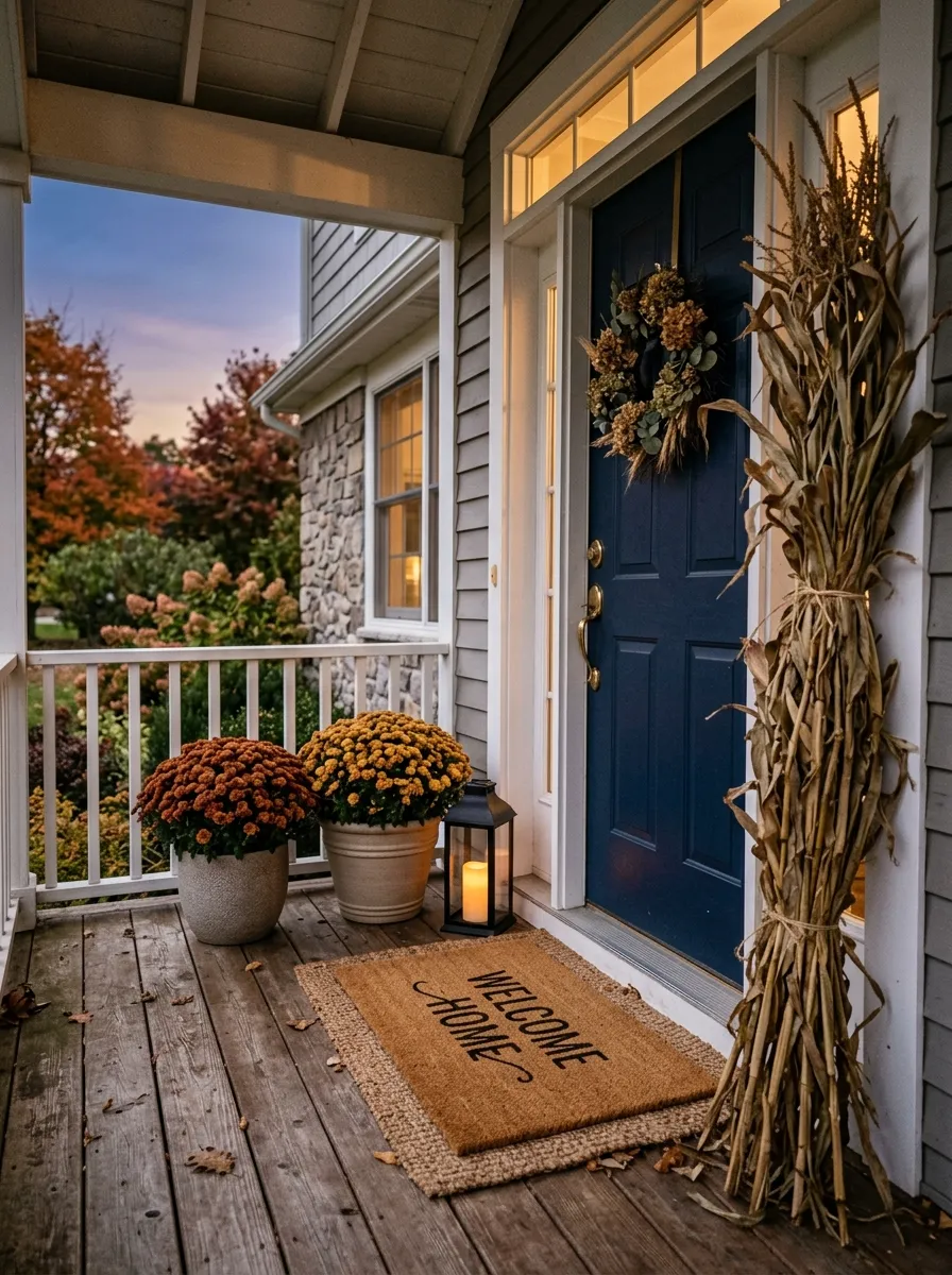 The Front Porch After the Pumpkins: November Outdoor Decor